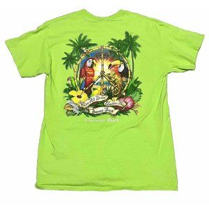 Ron Jon Surf Shop Clearwater Beach T Shirt Lime Green Size Large Surfer Tee